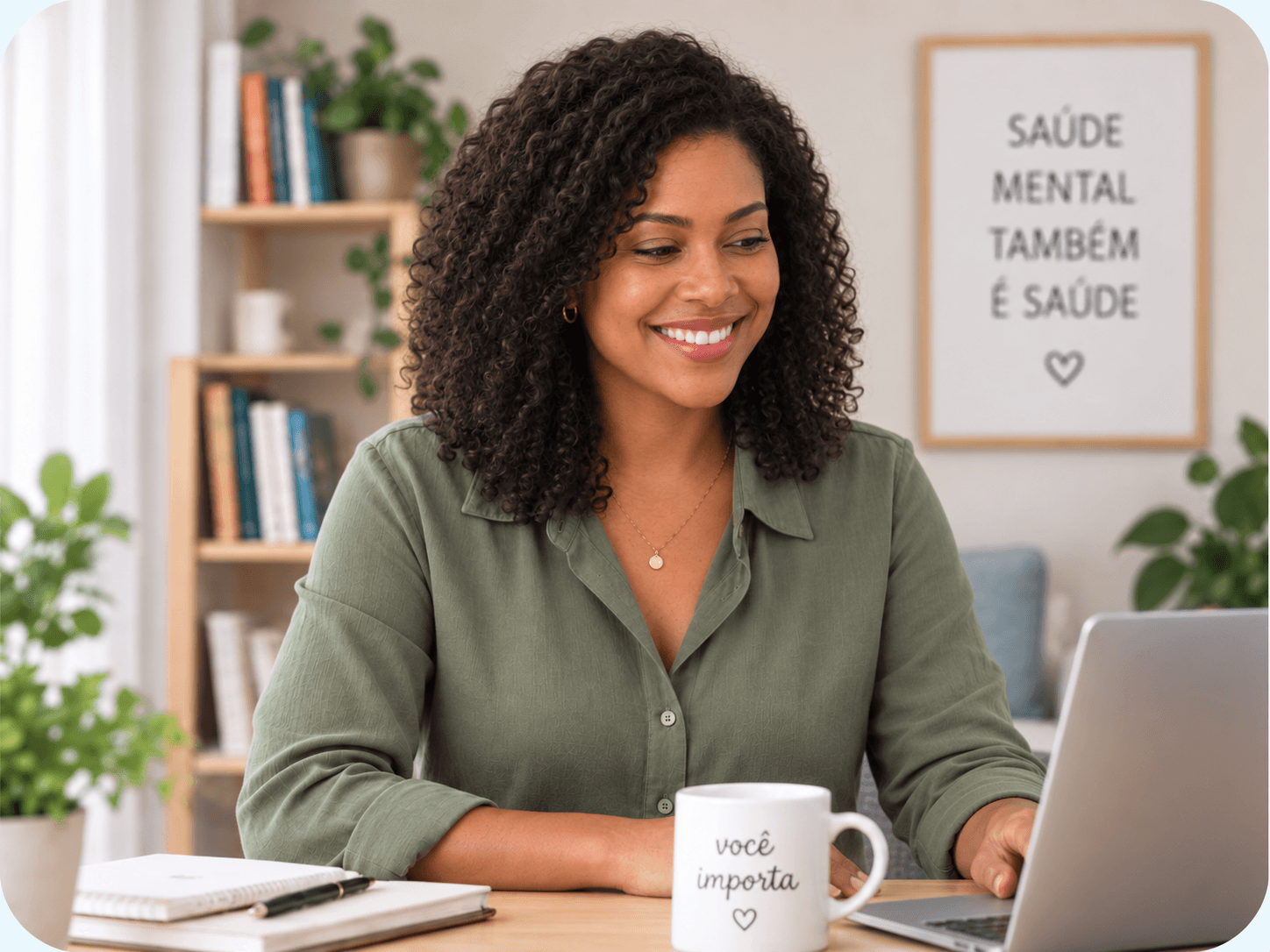 Profissional de psicologia em atendimento online